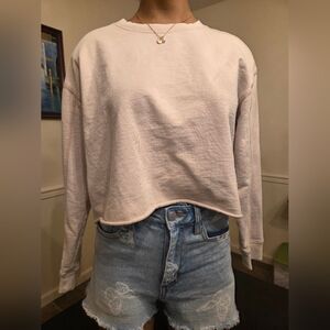 Girls Cream/Beige 12/14 Cropped Sweatshirt